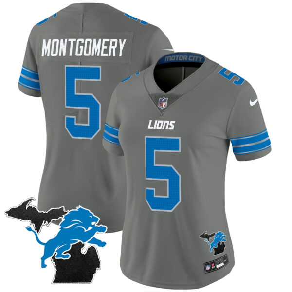 Women's Detroit Lions 2024 Michigan Patch Vapor Jersey - All Stitched - Image 32
