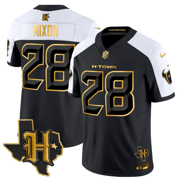 Men's Houston Texans 2024 Texas Patch Gold Vapor Limited Jersey - All Stitched - Image 3