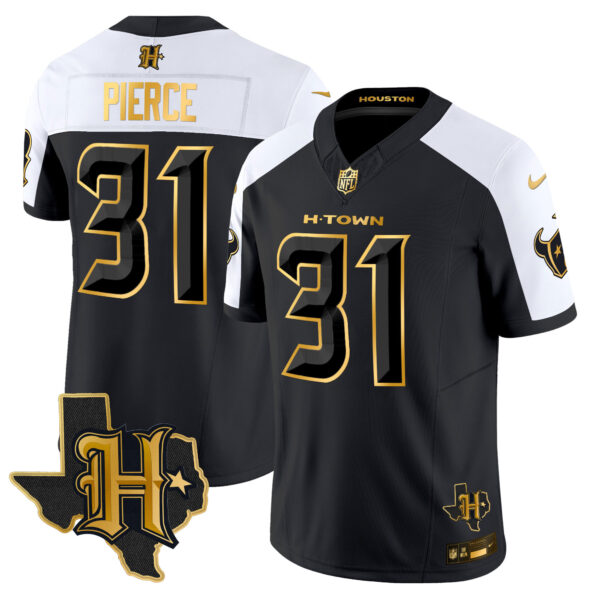Men's Houston Texans 2024 Texas Patch Gold Vapor Limited Jersey - All Stitched - Image 6