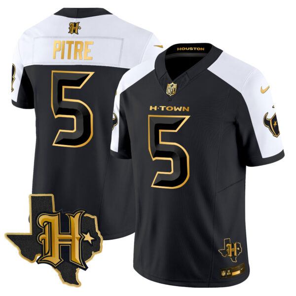 Men's Houston Texans 2024 Texas Patch Gold Vapor Limited Jersey - All Stitched - Image 8
