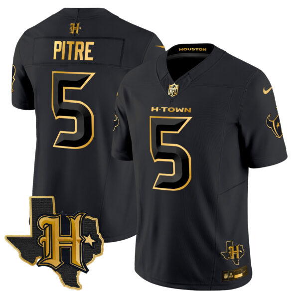 Men's Houston Texans 2024 Texas Patch Gold Vapor Limited Jersey - All Stitched - Image 26