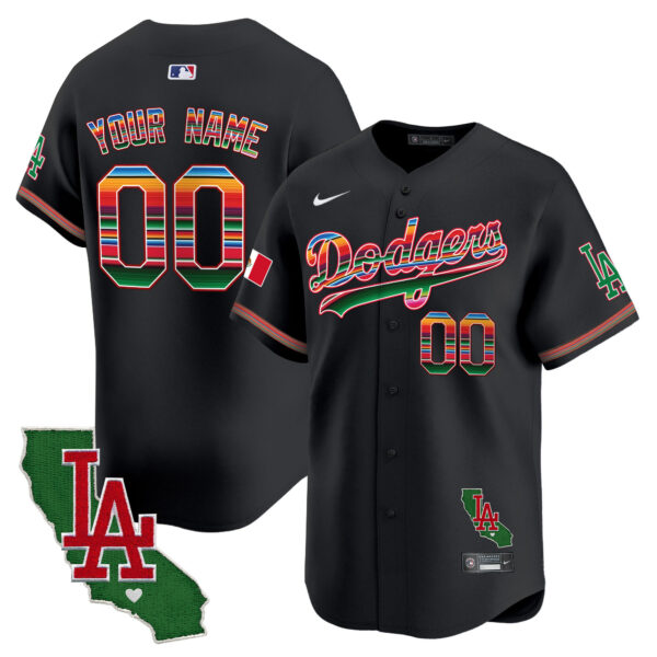 Dodgers Mexico California Patch Vapor Premier Limited Custom Jersey - All Stitched - Image 3