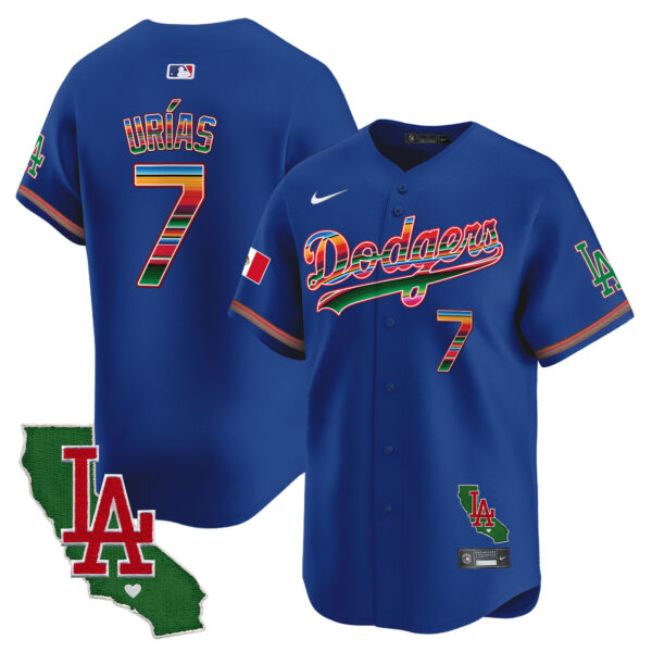 Men's Dodgers Mexico California Patch Vapor Premier Limited Jersey - All Stitched - Image 17