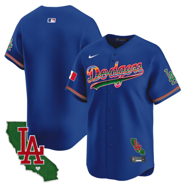 Men's Dodgers Mexico California Patch Vapor Premier Limited Jersey - All Stitched - Image 18