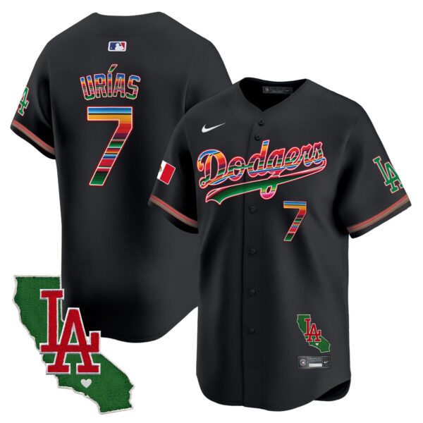 Men's Dodgers Mexico California Patch Vapor Premier Limited Jersey - All Stitched - Image 26