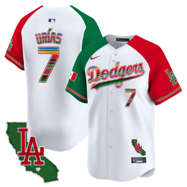 Men's Dodgers Mexico California Patch Vapor Premier Limited Jersey - All Stitched - Image 35