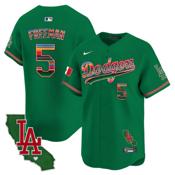 Men's Dodgers Mexico California Patch Vapor Premier Limited Jersey - All Stitched - Image 41
