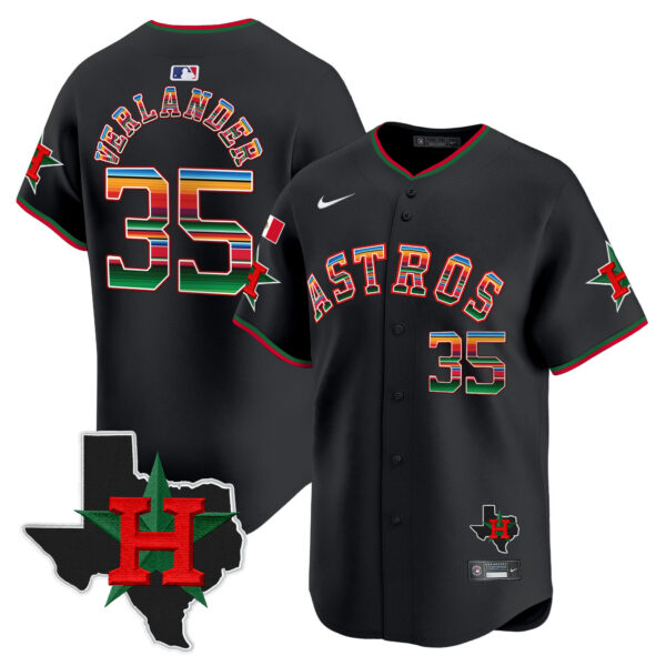 Men's Astros Mexico Texas Patch Vapor Premier Limited Jersey V2 - All Stitched - Image 4