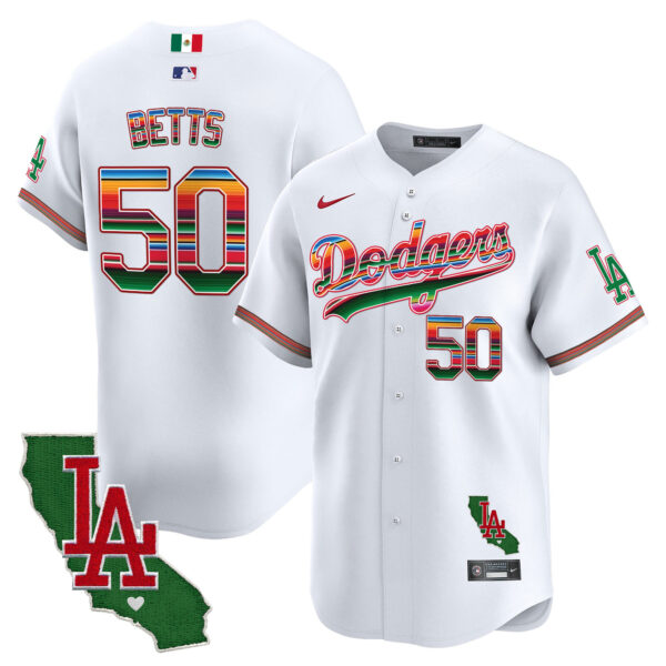 Men's Dodgers Mexico California Patch Vapor Premier Limited Jersey V2 - All Stitched - Image 3