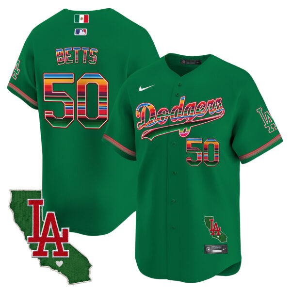 Men's Dodgers Mexico California Patch Vapor Premier Limited Jersey V2 - All Stitched - Image 39