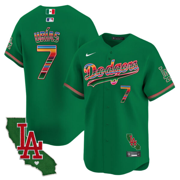 Men's Dodgers Mexico California Patch Vapor Premier Limited Jersey V2 - All Stitched - Image 43