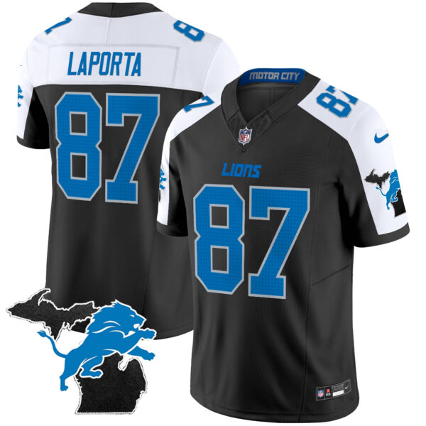 Men's Detroit Lions 2024 Michigan Patch Vapor Limited Jersey - All Stitched - Image 6