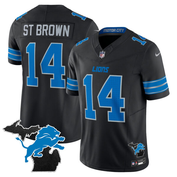 Men's Detroit Lions 2024 Michigan Patch Vapor Limited Jersey - All Stitched - Image 10