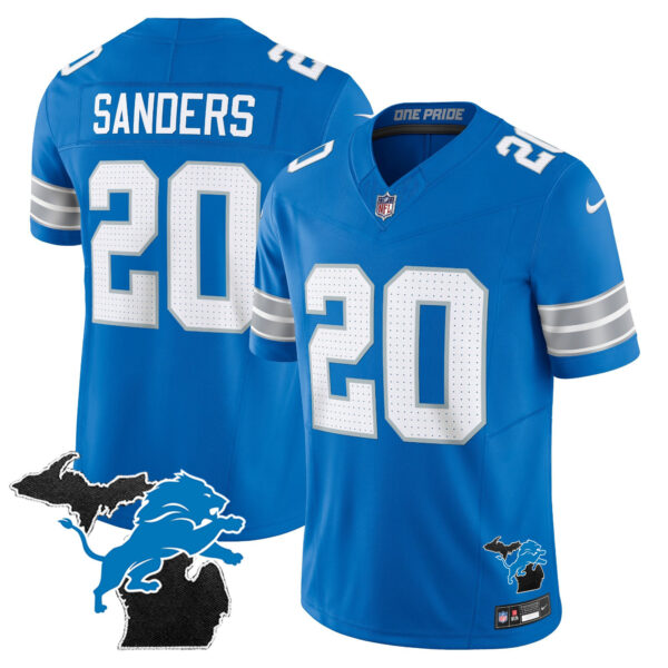 Men's Detroit Lions 2024 Michigan Patch Vapor Limited Jersey - All Stitched - Image 26