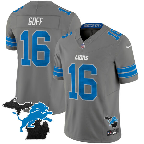 Men's Detroit Lions 2024 Michigan Patch Vapor Limited Jersey - All Stitched - Image 30