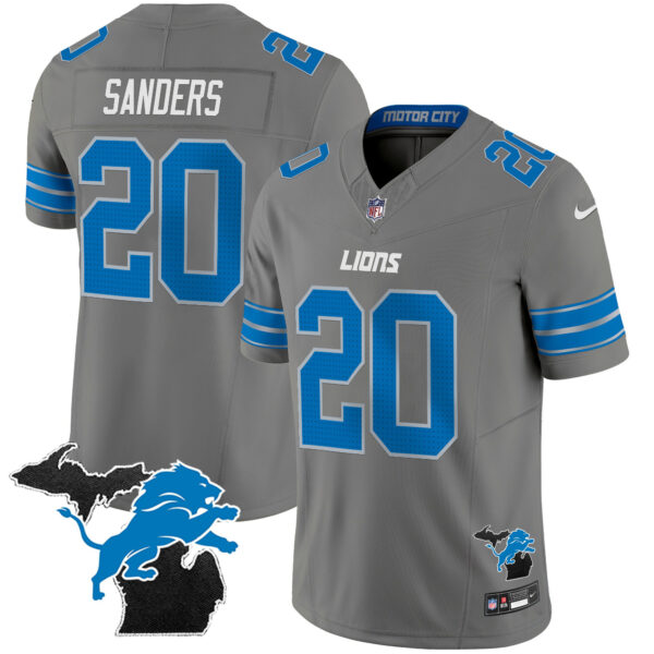 Men's Detroit Lions 2024 Michigan Patch Vapor Limited Jersey - All Stitched - Image 33