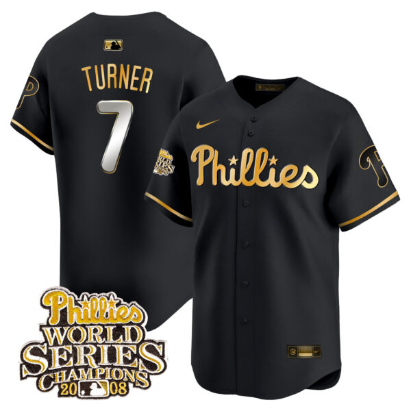 Men's Phillies 2008 World Series Champions Patch Vapor Premier Limited Jersey - All Stitched - Image 3