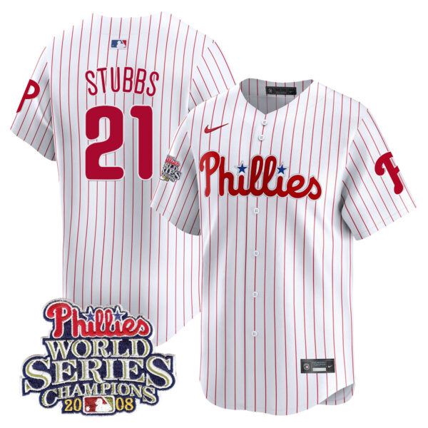 Men's Phillies 2008 World Series Champions Patch Vapor Premier Limited Jersey - All Stitched - Image 9