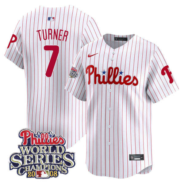 Men's Phillies 2008 World Series Champions Patch Vapor Premier Limited Jersey - All Stitched - Image 10
