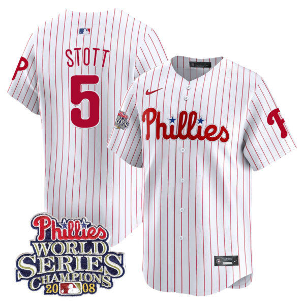 Men's Phillies 2008 World Series Champions Patch Vapor Premier Limited Jersey - All Stitched - Image 12