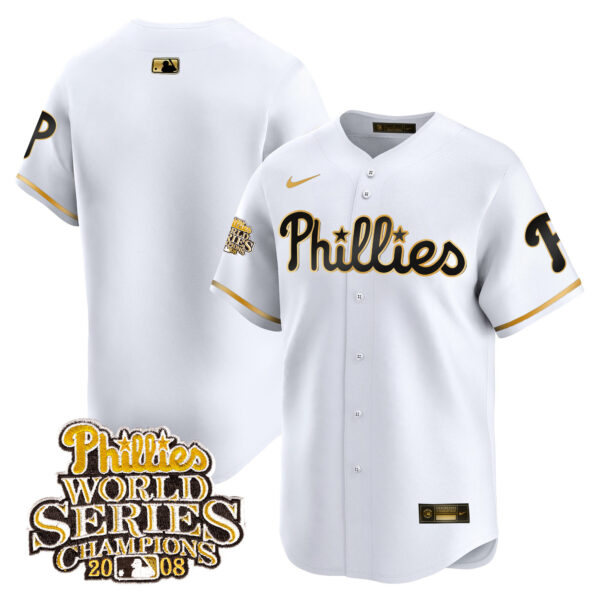 Men's Phillies 2008 World Series Champions Patch Vapor Premier Limited Jersey - All Stitched - Image 28