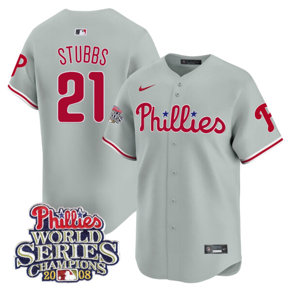 Men's Phillies 2008 World Series Champions Patch Vapor Premier Limited Jersey - All Stitched - Image 30