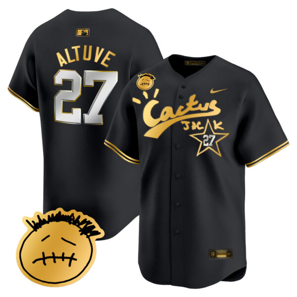 Men's Houston Astros Cactus Jack Patch Vapor Premier Limited Jersey V5 - Stitched - Image 5