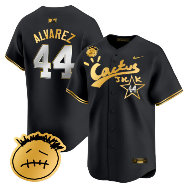 Men's Houston Astros Cactus Jack Patch Vapor Premier Limited Jersey V5 - Stitched - Image 6