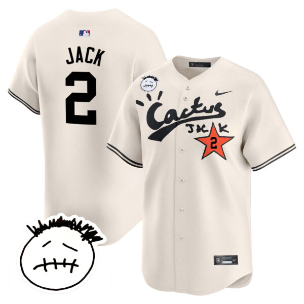 Men's Houston Astros Cactus Jack Patch Vapor Premier Limited Jersey V5 - Stitched - Image 20