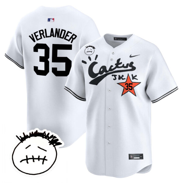 Men's Houston Astros Cactus Jack Patch Vapor Premier Limited Jersey V5 - Stitched - Image 34