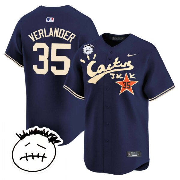 Men's Houston Astros Cactus Jack Patch Vapor Premier Limited Jersey V5 - Stitched - Image 52