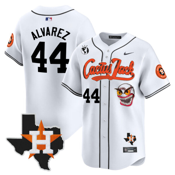 Men's Houston Astros Cactus Jack Patch Vapor Premier Limited Jersey V6 - Stitched - Image 15
