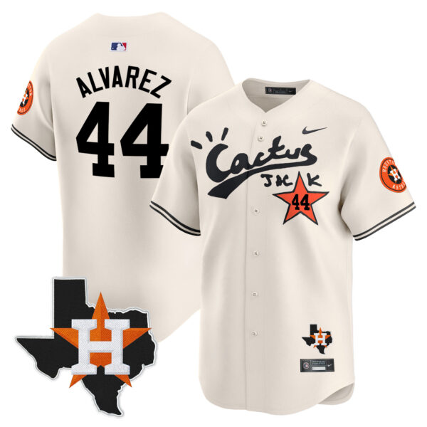 Men's Houston Astros Cactus Jack Patch Vapor Premier Limited Jersey V7 - All Stitched - Image 7