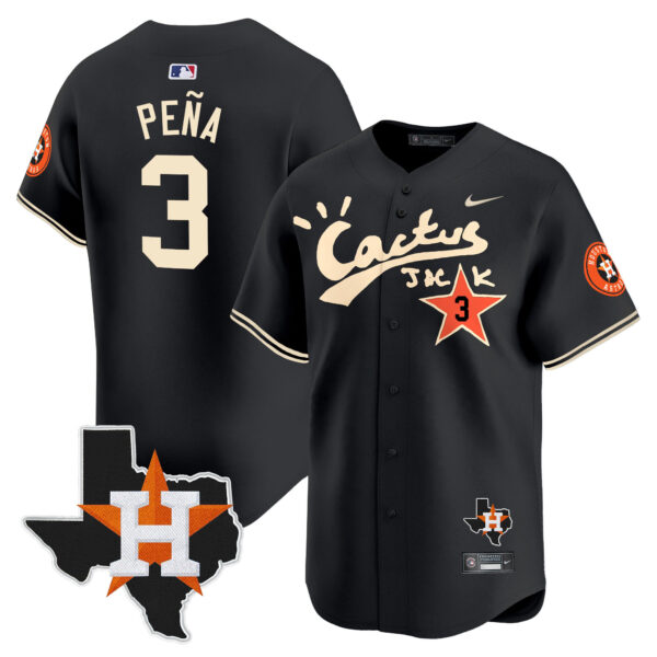 Men's Houston Astros Cactus Jack Patch Vapor Premier Limited Jersey V7 - All Stitched - Image 21