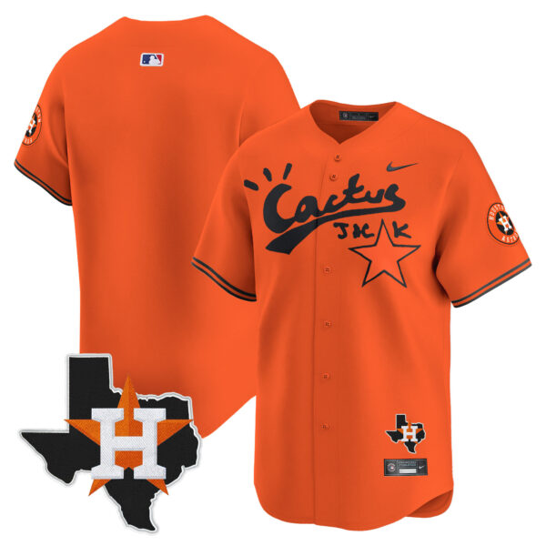 Men's Houston Astros Cactus Jack Patch Vapor Premier Limited Jersey V7 - All Stitched - Image 36