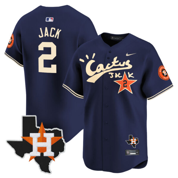 Men's Houston Astros Cactus Jack Patch Vapor Premier Limited Jersey V7 - All Stitched - Image 38