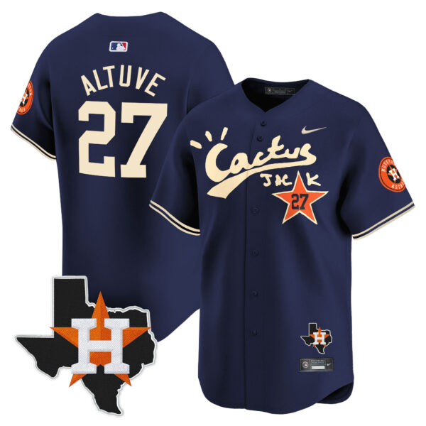 Men's Houston Astros Cactus Jack Patch Vapor Premier Limited Jersey V7 - All Stitched - Image 41