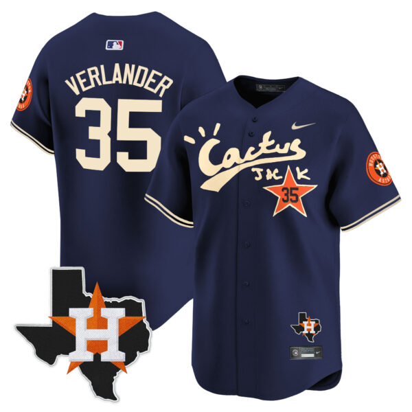 Men's Houston Astros Cactus Jack Patch Vapor Premier Limited Jersey V7 - All Stitched - Image 43