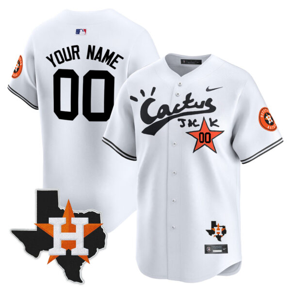 Houston Astros Cactus Jack Patch Vapor Premier Limited Custom Jersey V7 - Stitched - Image 2