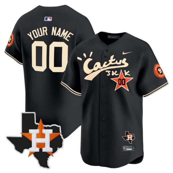 Houston Astros Cactus Jack Patch Vapor Premier Limited Custom Jersey V7 - Stitched - Image 3