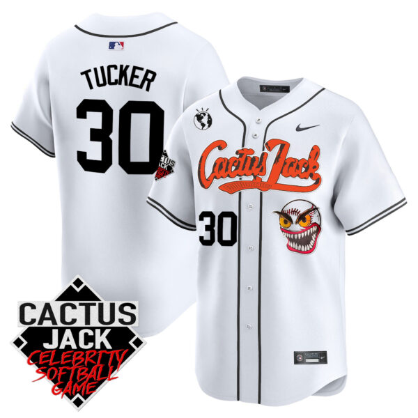 Men's Astros Cactus Jack Celebrity Softball Game Patch Vapor Premier Limited Jersey - Stitched - Image 17