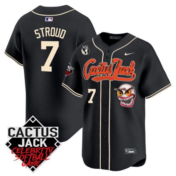 Men's Astros Cactus Jack Celebrity Softball Game Patch Vapor Premier Limited Jersey - Stitched - Image 19