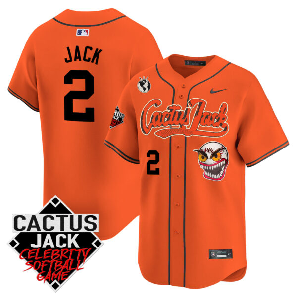Men's Astros Cactus Jack Celebrity Softball Game Patch Vapor Premier Limited Jersey - Stitched - Image 29