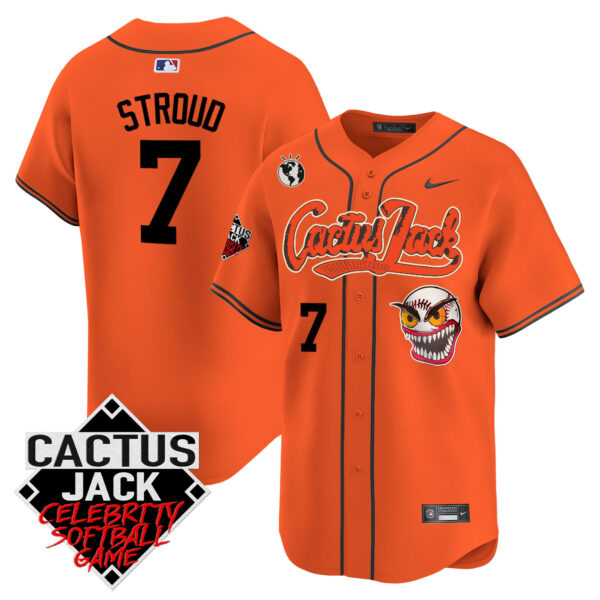 Men's Astros Cactus Jack Celebrity Softball Game Patch Vapor Premier Limited Jersey - Stitched - Image 28
