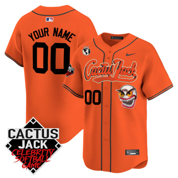 Astros Cactus Jack Celebrity Softball Game Patch Vapor Premier Limited Custom Jersey - Stitched - Image 4