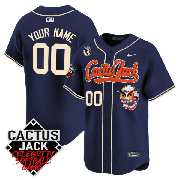 Astros Cactus Jack Celebrity Softball Game Patch Vapor Premier Limited Custom Jersey - Stitched - Image 5
