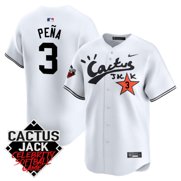 Men's Astros Cactus Jack Celebrity Softball Game Patch Vapor Premier Limited Jersey V2 - Stitched - Image 12