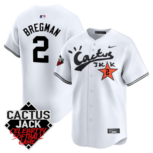 Men's Astros Cactus Jack Celebrity Softball Game Patch Vapor Premier Limited Jersey V2 - Stitched - Image 13