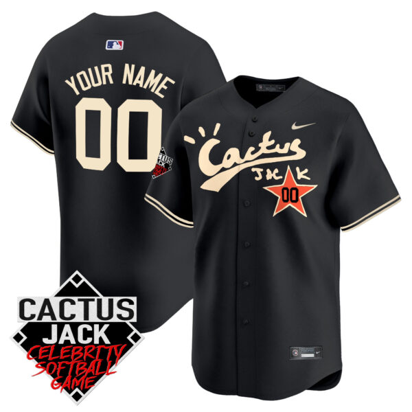 Astros Cactus Jack Celebrity Softball Game Patch Vapor Premier Limited Custom Jersey V2 - Stitched - Image 3