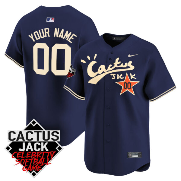 Astros Cactus Jack Celebrity Softball Game Patch Vapor Premier Limited Custom Jersey V2 - Stitched - Image 5
